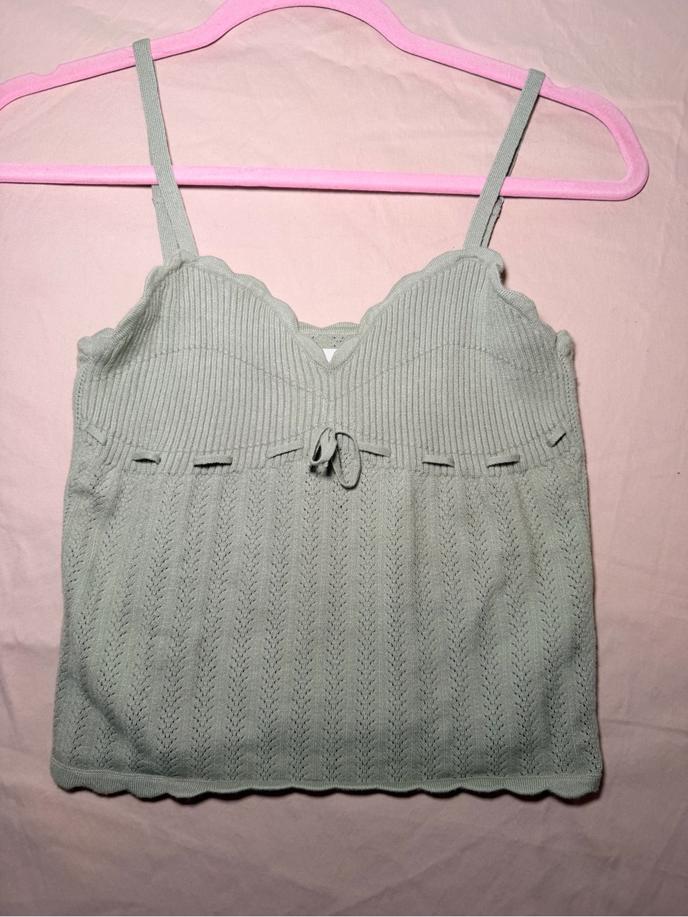 Aritzia Sage Knit Scallop-Edge Cami Tank Top